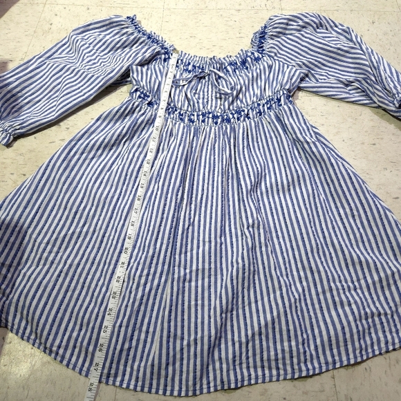 American Eagle | Blue and White Striped Cottagecore Dress - Picture 9 of 9